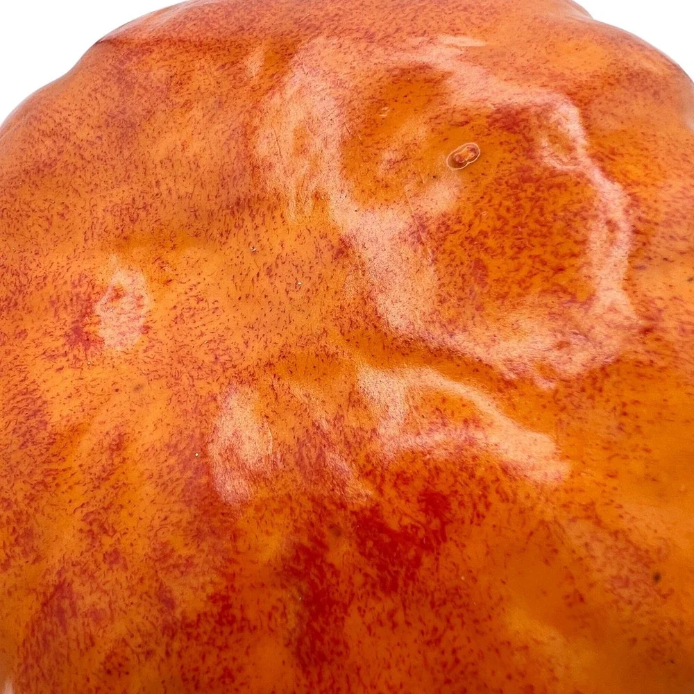 Large‎ Red-Orange Glazed Foam Pumpkin Appetizer Skewer Holder Centerpiece 9